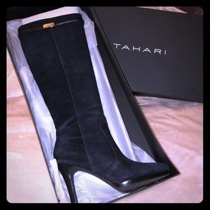 Black Tahari Galaxy 7.6 Heeled Tall Boots